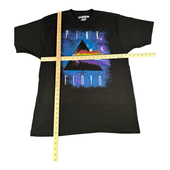 NWOT Liquid Blue Pink Floyd Black Cotton Dark Side Prism Design Sz XL - Picture 3 of 5